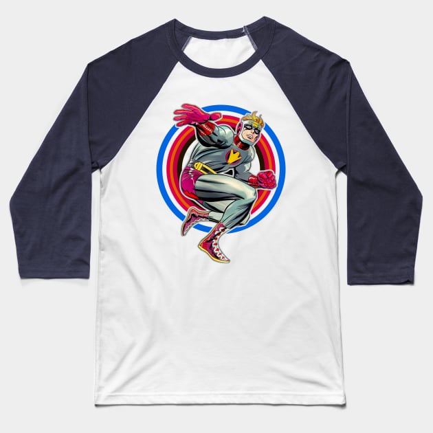 Vintage Jack Kirby Hero Baseball T-Shirt by Trazzo